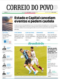 Capa do jornal Correio do Povo 29/01/2021