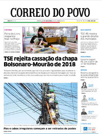 Capa do jornal Correio do Povo 29/10/2021