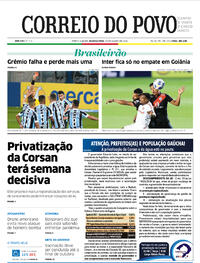 Capa do jornal Correio do Povo 30/08/2021