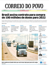 Capa do jornal Correio do Povo 30/11/2021