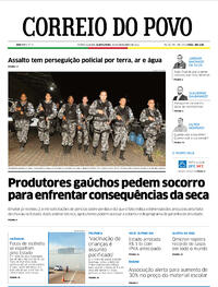 Capa do jornal Correio do Povo 30/12/2021
