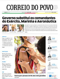 Capa do jornal Correio do Povo 31/03/2021