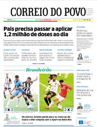 Capa do jornal Correio do Povo 31/05/2021