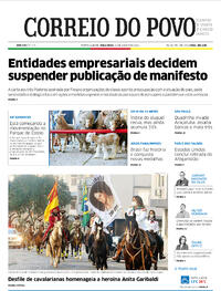 Capa do jornal Correio do Povo 31/08/2021