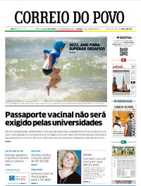 Capa do jornal Correio do Povo 31/12/2021