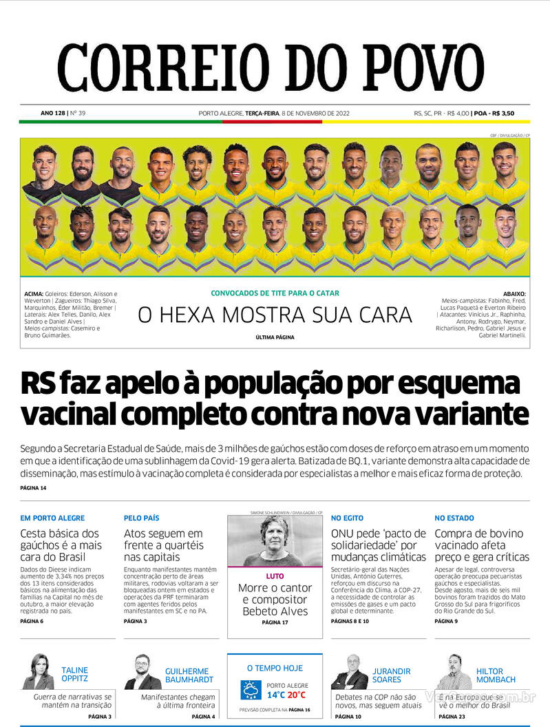 Capa Correio Do Povo Sexta13 De Março De 2020 6058