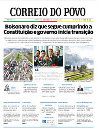 Capa do jornal Correio do Povo 02/11/2022