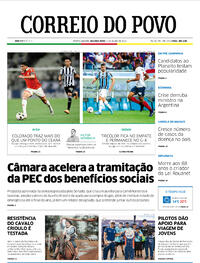 Capa do jornal Correio do Povo 04/07/2022