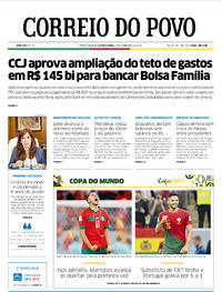 Capa do jornal Correio do Povo 07/12/2022