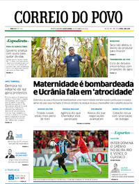 Capa do jornal Correio do Povo 10/03/2022