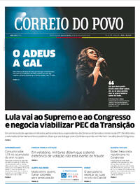 Capa do jornal Correio do Povo 10/11/2022