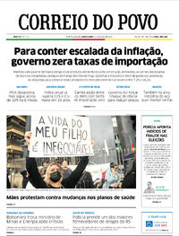 Capa do jornal Correio do Povo 12/05/2022