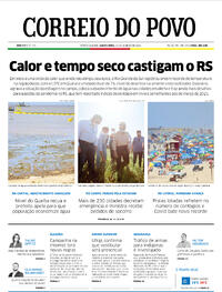 Capa do jornal Correio do Povo 13/01/2022