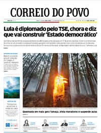 Capa do jornal Correio do Povo 13/12/2022