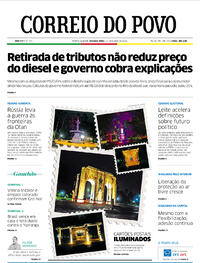 Capa do jornal Correio do Povo 14/03/2022