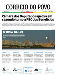 Capa do jornal Correio do Povo 14/07/2022