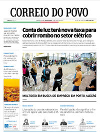 Capa do jornal Correio do Povo 16/03/2022