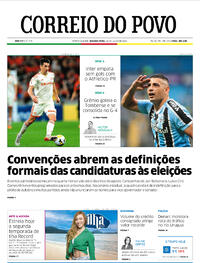 Capa do jornal Correio do Povo 18/07/2022