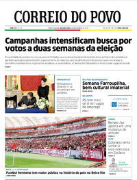 Capa do jornal Correio do Povo 19/09/2022