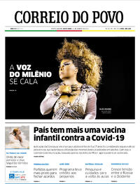 Capa do jornal Correio do Povo 21/01/2022