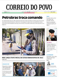 Capa do jornal Correio do Povo 21/06/2022