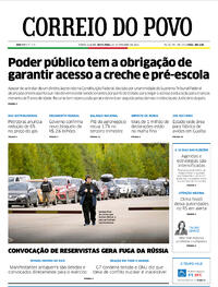 Capa do jornal Correio do Povo 23/09/2022