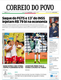Capa do jornal Correio do Povo 25/04/2022