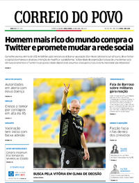 Capa do jornal Correio do Povo 26/04/2022