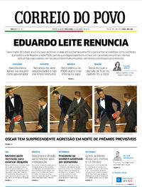 Capa do jornal Correio do Povo 29/03/2022