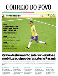 Capa do jornal Correio do Povo 29/11/2022