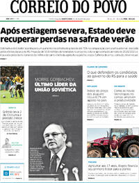 Capa do jornal Correio do Povo 31/08/2022