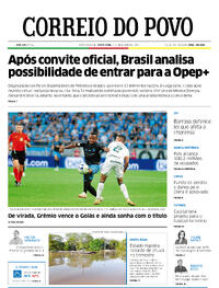 Capa do jornal Correio do Povo 01/12/2023