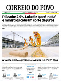 Capa do jornal Correio do Povo 03/03/2023