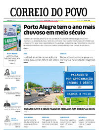 Capa do jornal Correio do Povo 29/12/2023