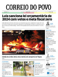 Capa do jornal Correio do Povo 03/01/2024