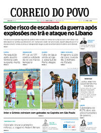 Capa do jornal Correio do Povo 04/01/2024