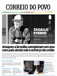 Capa do jornal Correio do Povo 08/01/2024