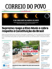 Capa do jornal Correio do Povo 09/04/2024