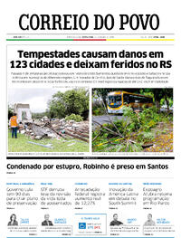 Capa do jornal Correio do Povo 22/03/2024