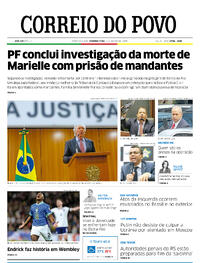 Capa do jornal Correio do Povo 25/03/2024