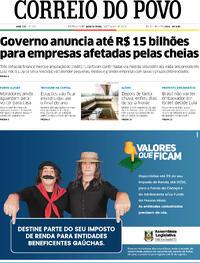 Capa do jornal Correio do Povo 30/05/2024