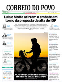 Capa do jornal Correio do Povo 01/07/2025