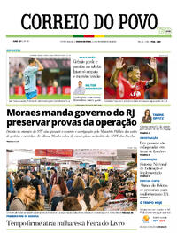 Capa do jornal Correio do Povo 03/11/2025