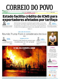 Capa do jornal Correio do Povo 15/08/2025