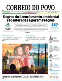 Capa do jornal Correio do Povo 18/07/2025