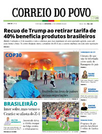 Capa do jornal Correio do Povo 21/11/2025