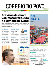 Capa do jornal Correio do Povo 22/12/2025