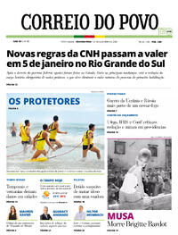 Capa do jornal Correio do Povo 29/12/2025
