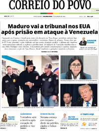 Capa do jornal Correio do Povo 05/01/2026