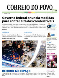 Capa do jornal Correio do Povo 07/04/2026